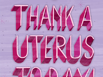 Uterus Lettering card greeting card hand lettering handlettering lettering purple stationery type typography uterus women
