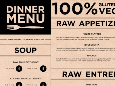 Raw Food Menu