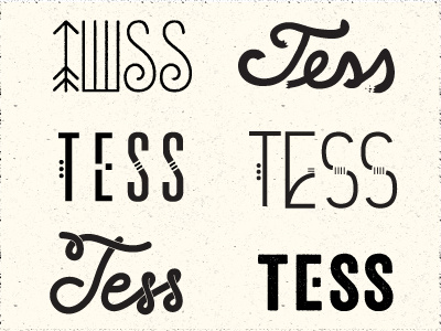 Tess! lettering logo logos simple typography variations
