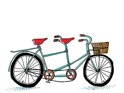 A tandem bicycle
