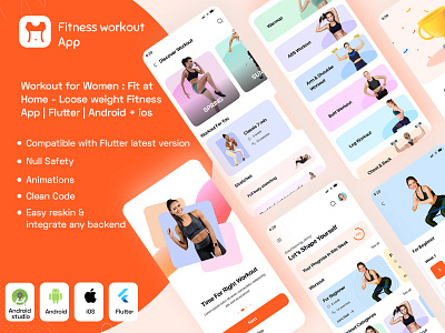 Workout for Women : Loose weight Fitness App abs workout diet exercise fitness fitness workout flutterui gym women fitness workout workout ui