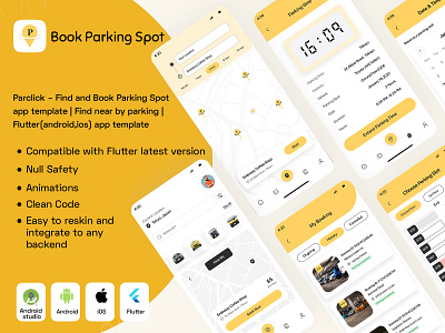 Parclick – Find and Book Parking Spot app template androidapp carparking find parking flutter flutterui ios app nearme parking parking finder ui uiux