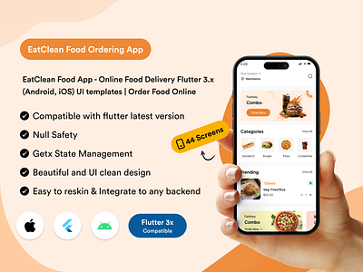 EatClean Food App - Online Food Delivery Flutter 3.x