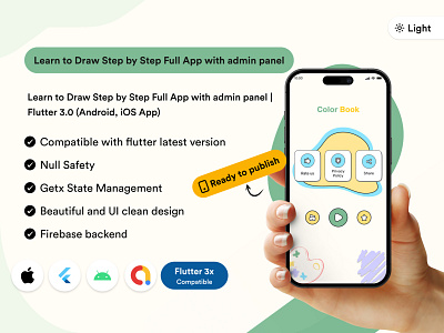 Learn to Draw Full flutter App with admin panel androidapp design draw drawing drawing app drawing lessons erasing tool flutter flutterui graphic design howtodraw illustration ios app learntodraw real time drawing step by step instructions stepbystep ui ui design uiux