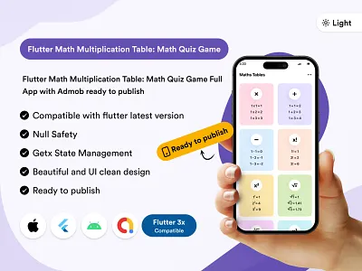 Flutter Math Multiplication Table: Math Quiz Game Full App androidapp flutter flutterui formulas ios app maths maths game maths practice maths table multiplication multiplication table practice quiz table ui uiux