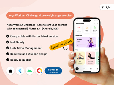 Yoga Workout Challenge - Lose weight yoga exercise | flutter 3.x androidapp fitness flutter flutterui goals ios app loose weight poses ui uiux weight loss workout yoga yoga day yoga practice yoga workout