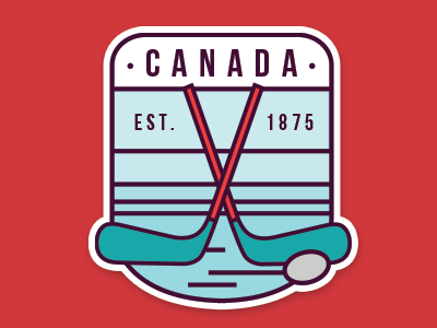 Dribbble Canada badge canada hockey sport