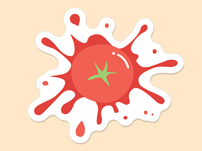 Stickermule Tomato Playoff comedy funny playoff red smash splatter stickermule tomato