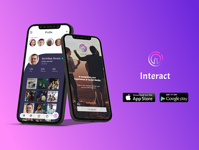 Interact - a instagram lookalike app branding design graphic design illustration logo ui ux vector