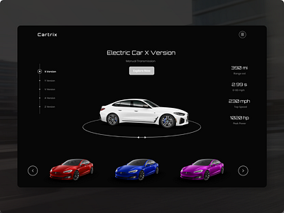 Cartrix Electric Car Website Landing page