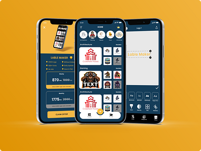 LABLE MAKER - Online design making app 3d animation app design design design app designer app flyer app design graphic design logo logo maker app logo maker app design logo maker ui photo edit app poster design ui ui app ux vector
