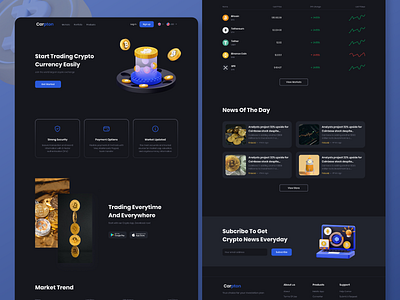 Carpton-Cryptocurrency website 3d design bit coin websir branding crypto crypto currency crypto currency web design digital coin digital currency graphic design modren website design nft nft website ui ux