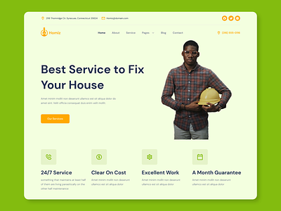 Homiz-Home service website 3d constriction service design employee website graphic design home services house service house work saas saas website service provider service provider website services ui ux web