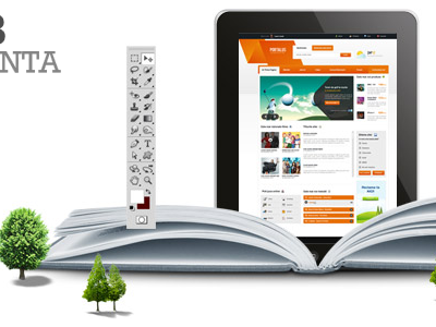 StudioPixel Shot clean fresh green layout orange pixel studio website