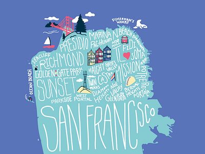 Welcome to the City! blend blend labs california districts illustration interns lettering neighborhoods san francisco sf the city