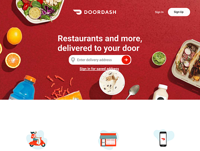 Recreation of Doordash website. app design doo graphic design ui