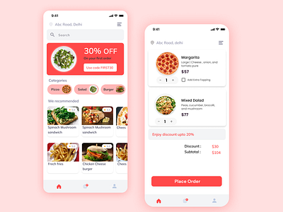 Food Delivery App animation branding delivery design food foodapp fooddelivery fooddeliveryapp foodorder graphic design illustration logo minimal order shopping ui vector