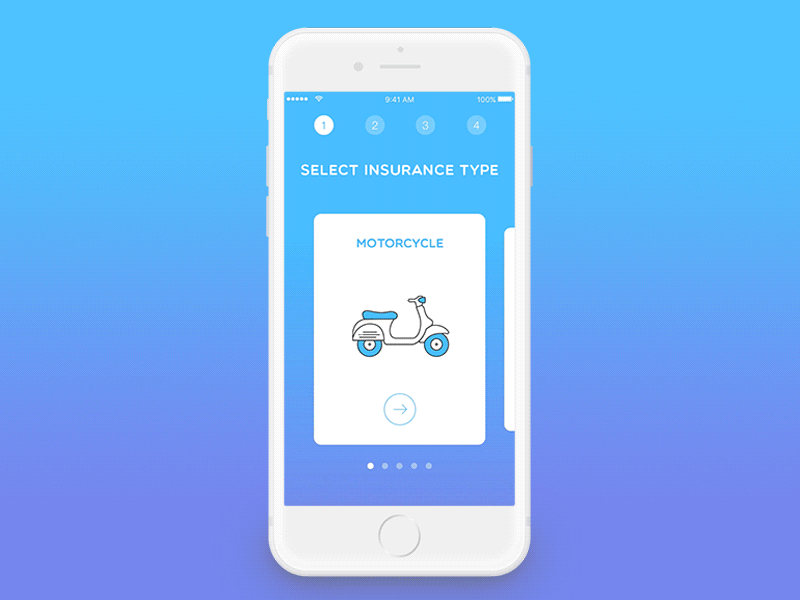 Hi-Insurance Mobile App app auto car home icons insurance landing page life mobile motorcycle travel ui design