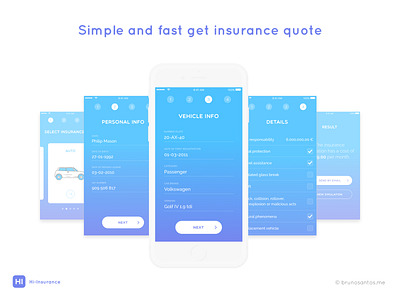 Insurance Quote app assistance auto car home insurance life mobile motorcycle travel uxdesign