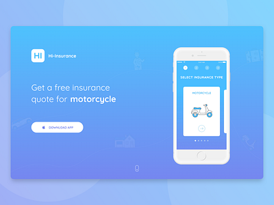 Insurance Landing Page android app assistance auto car design drivers home icon illustration insurance intelligent ios landing page life mobile motorcycle travel ui design vehicle