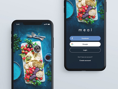 Splash and Login screen for Meal App