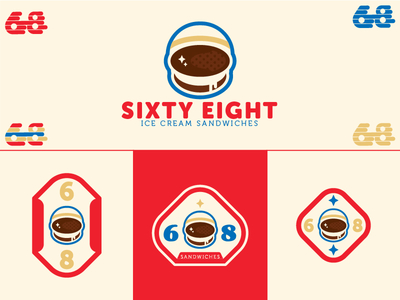 Sixty Eight astronaut badge ice cream icecream logo