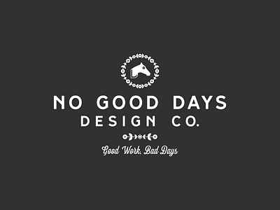 Motto badge brand branding design floral horse identity illustration logo scythe self typography