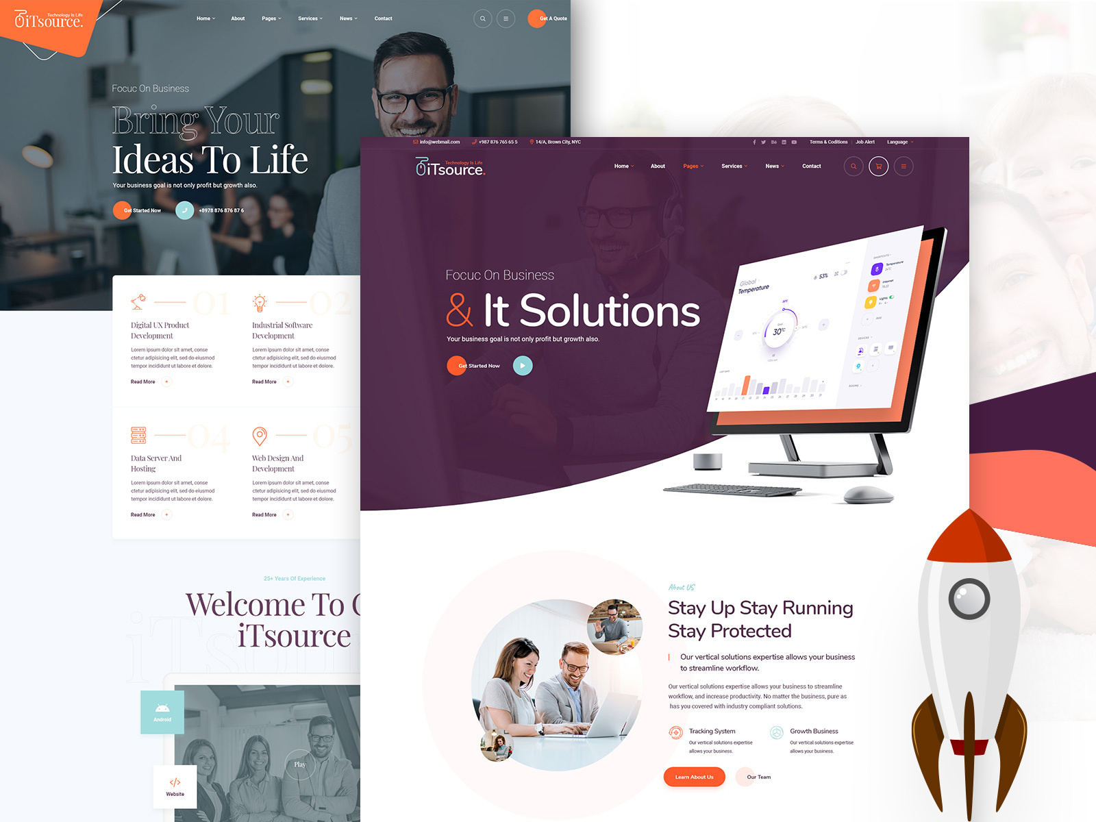 iTsource - IT Solutions & Services Website Design PSD Template by Hasib ...