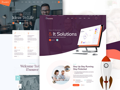 iTsource - IT Solutions & Services Website Design PSD Template