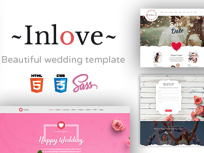 Responsive Wedding Template designs, themes, templates and downloadable