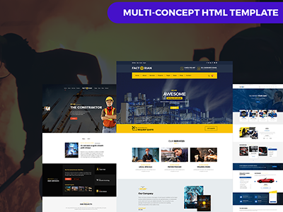 Factory, Construction, Auto Repair, Agency & Transport Template