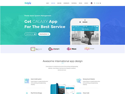 Galaxy - Product, Apps, Agency, Resume/Portfolio Landing Page