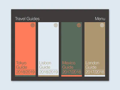 Travel Guides Landing Page colour helvetica ui web