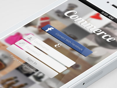 Blurred Login Screen app blur ecommerce facebook field input ios login mobile register signin ui