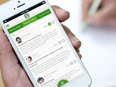 Popular Ideas Main coffee compose design idea ios iphone mobile starbucks ui write