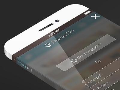 Flat Blurred Selection Page blur clean clear flat design ios ios 7 iphone location minimal popup select ui