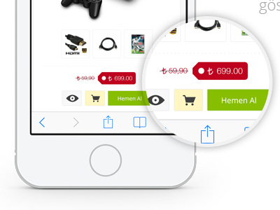 Product Detail ( Mobile Web ) app design flat flat design ios 7 iphone 5s mobile mobile web safari ui