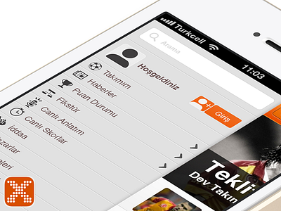 Sidebar Menu Design app design interface ios ios6 sidebar menu soccer app sport sporx swipe menu ui