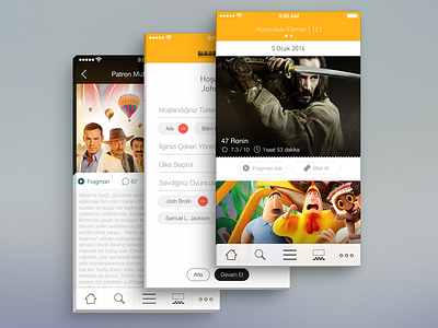 Cinema App Design blur cinema content film flat ios7 movie movie app ui