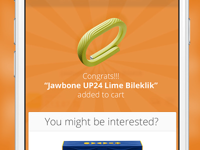 Product Added add add to cart basket blurred cart ecommerce flat ios8 jawbone popup product shopping