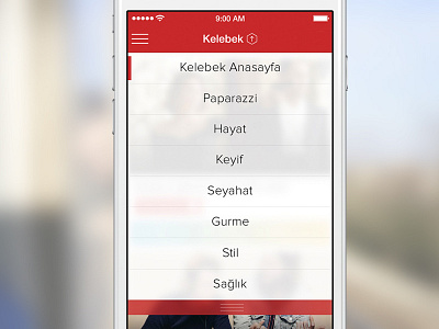 Sub Category blurred category dropdown flat flat design ios8 iphone 6 sub