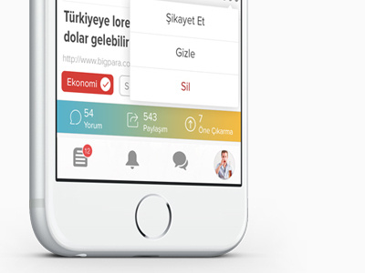 Hurriyet Mobile bar comment design ios8 news newspaper share ui ux