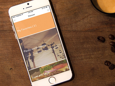 Discover discover explore flat food ios9 place places ui ux