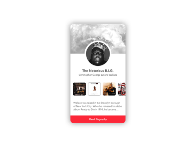 Daily UI #006 - Profile 006 album biggie daily ui notoriousbig profile