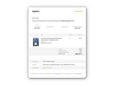 Daily UI #017 - Email Receipt 017 daily ui email confirmation email receipt