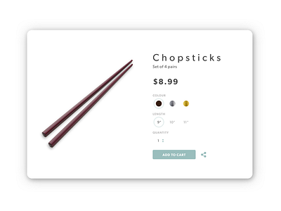 Daily UI #033 - Customize Product 033 chopsticks customized product dailyl ui