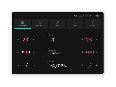 Daily UI #034 - Car Interface 034 car interface daily ui