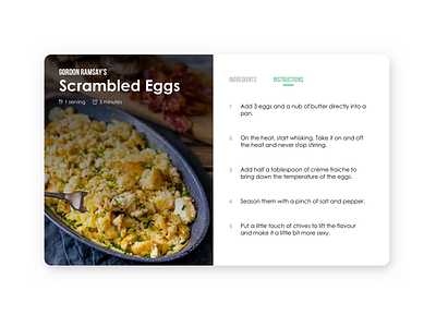 Daily UI #040 - Recipe 040 daily ui recipe