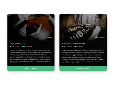 Daily UI #045 - Info Cards 045 daily ui escape room info cards