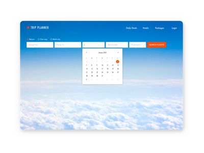 Daily UI #068 - Flight Search 068 calendar daily ui flight search